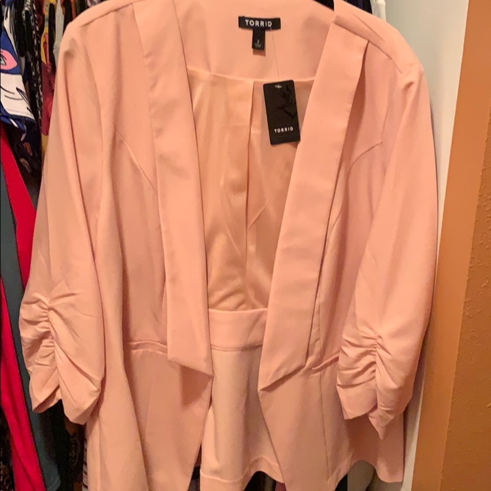 Torrid Blush Pink Open Blazer
